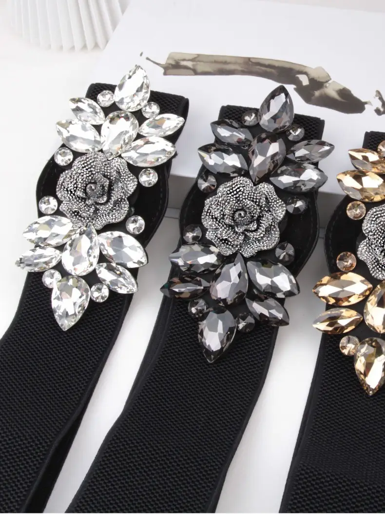 Black Flower Buckle Wide Belt for Women — feature 6