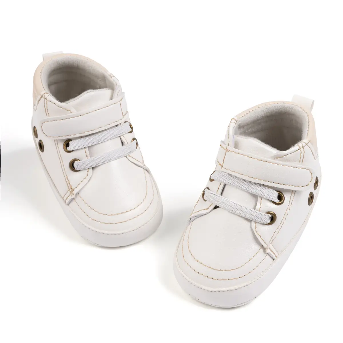 White Soft-Soled Baby Sneakers with Velcro Closure — feature 17