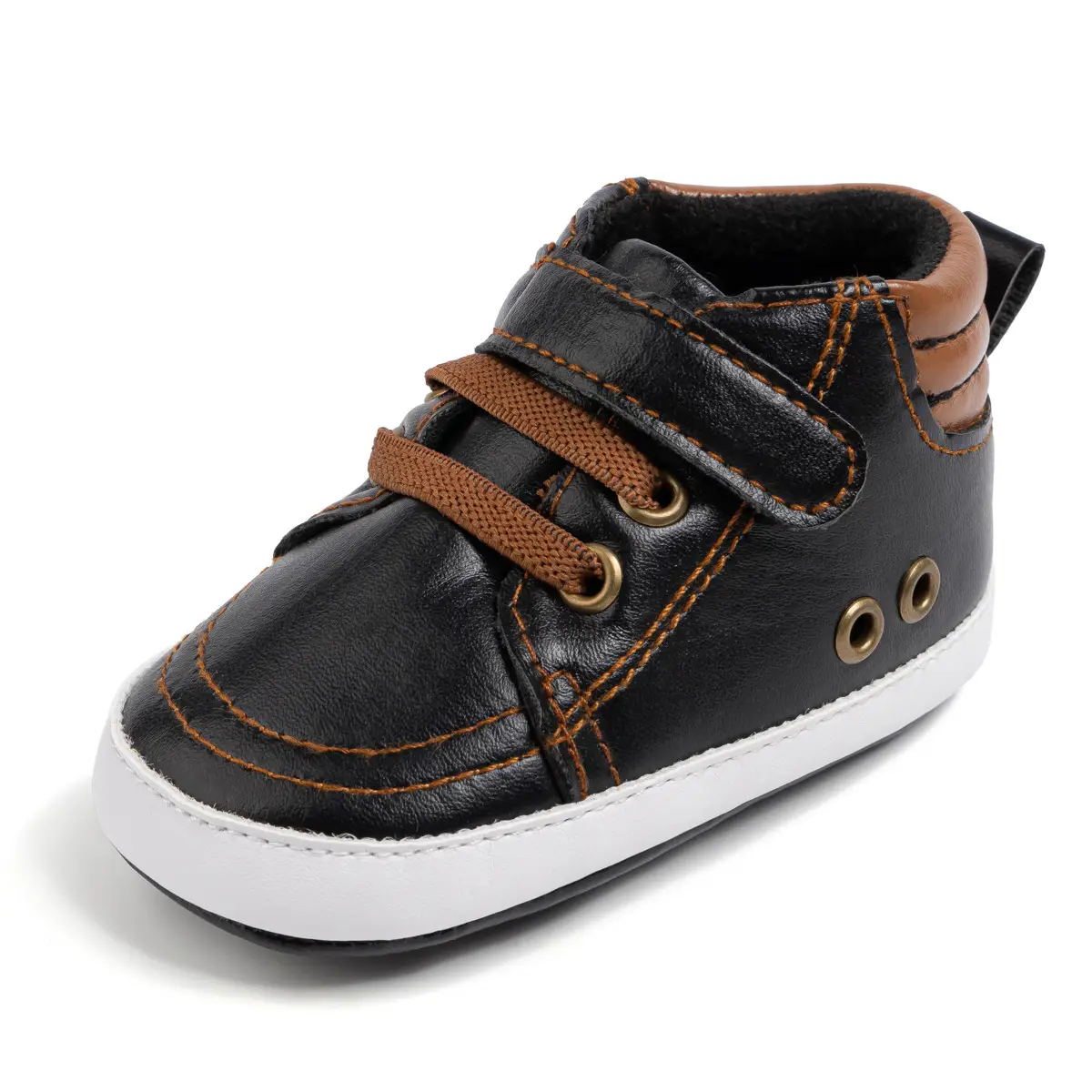 White Soft-Soled Baby Sneakers with Velcro Closure — feature 18