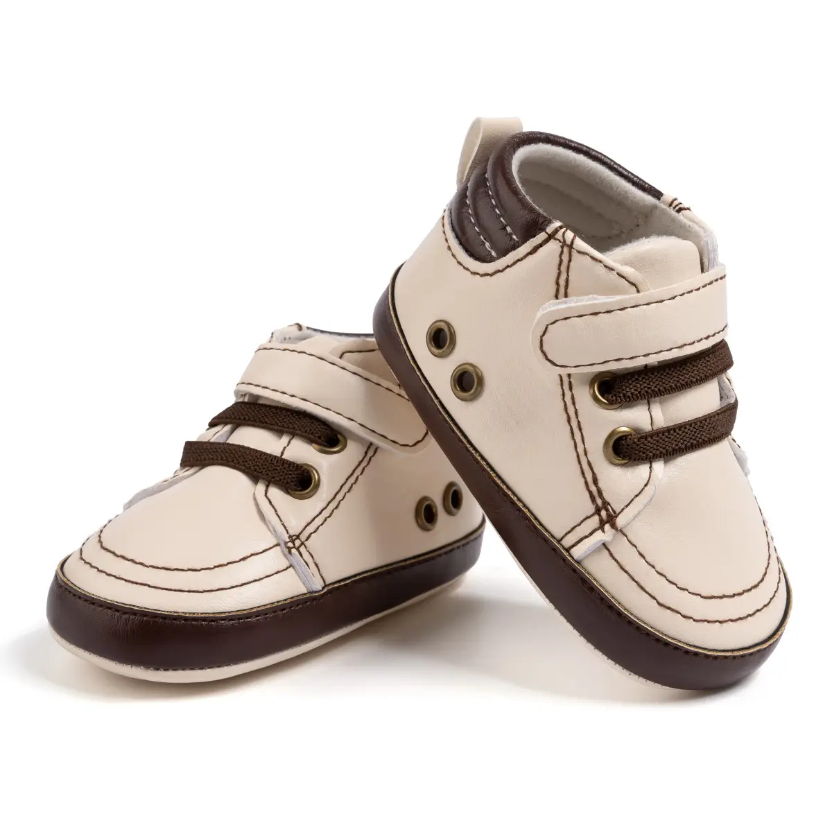 White Soft-Soled Baby Sneakers with Velcro Closure — feature 21