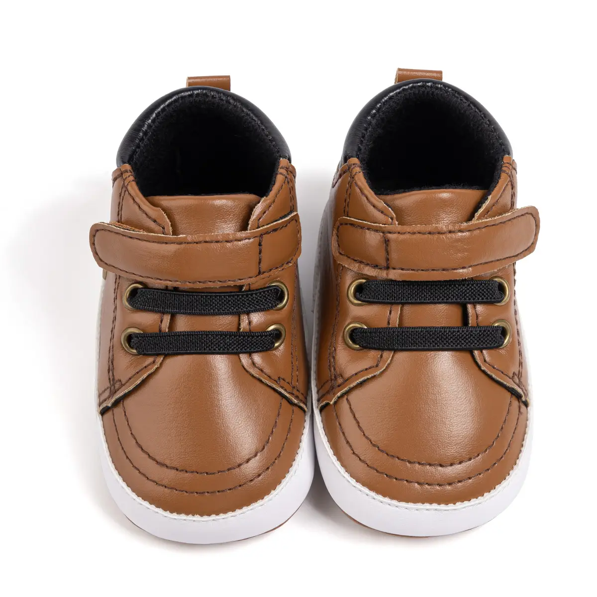 White Soft-Soled Baby Sneakers with Velcro Closure — feature 23