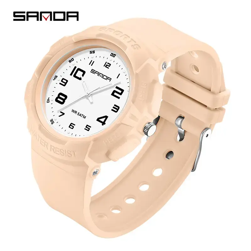 Sanda Men's Waterproof Large Dial Quartz Watch