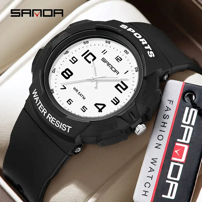 Sanda Men's Waterproof Large Dial Quartz Watch