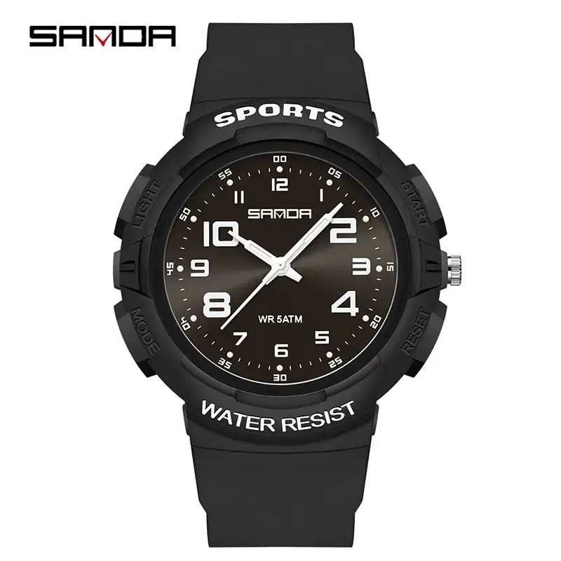 Sanda Men's Waterproof Large Dial Quartz Watch