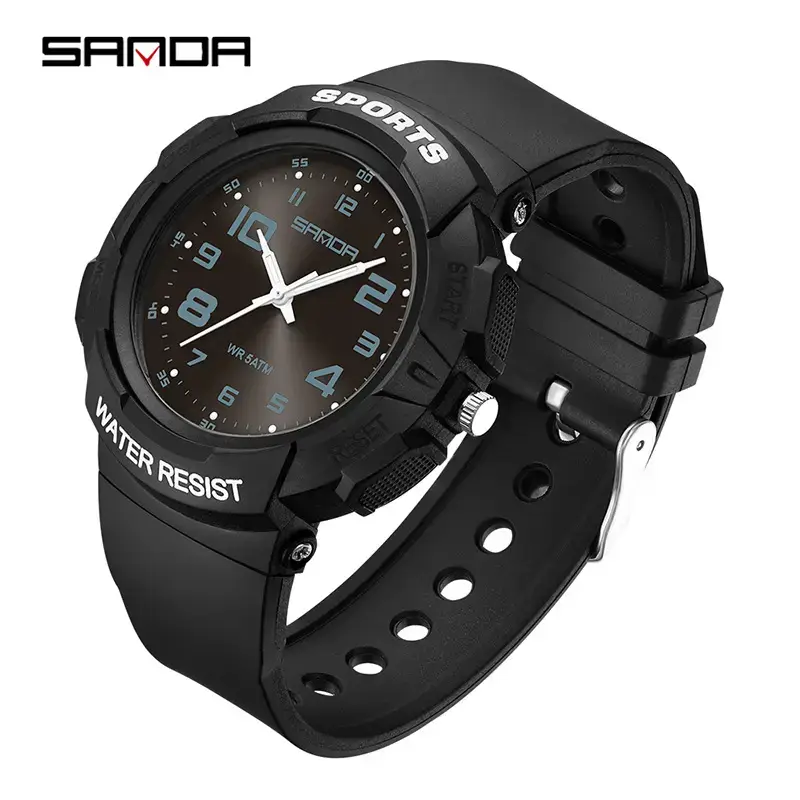 Sanda Men's Waterproof Large Dial Quartz Watch