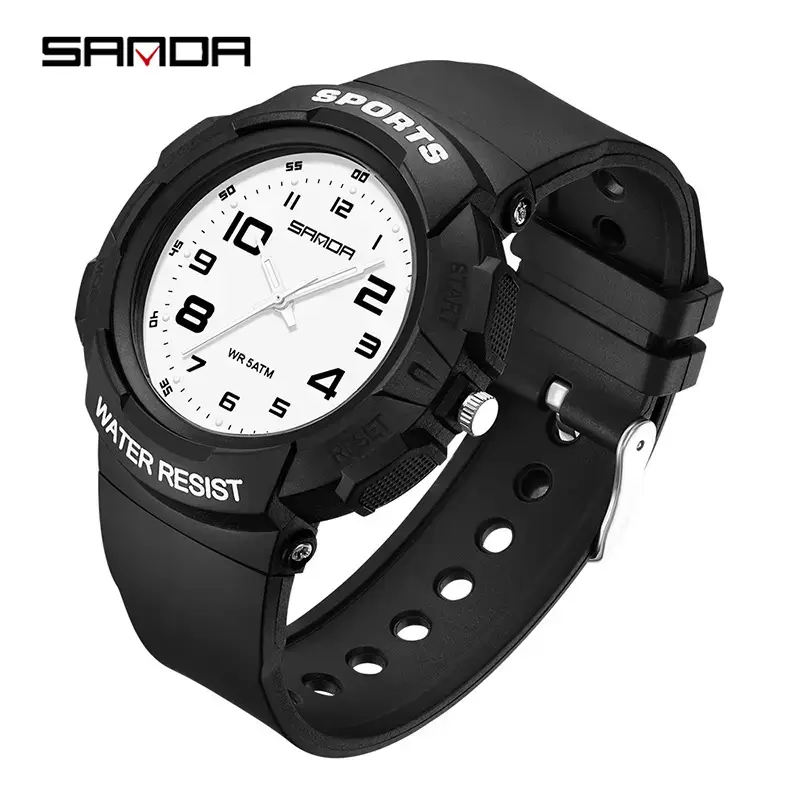 Sanda Men's Waterproof Large Dial Quartz Watch