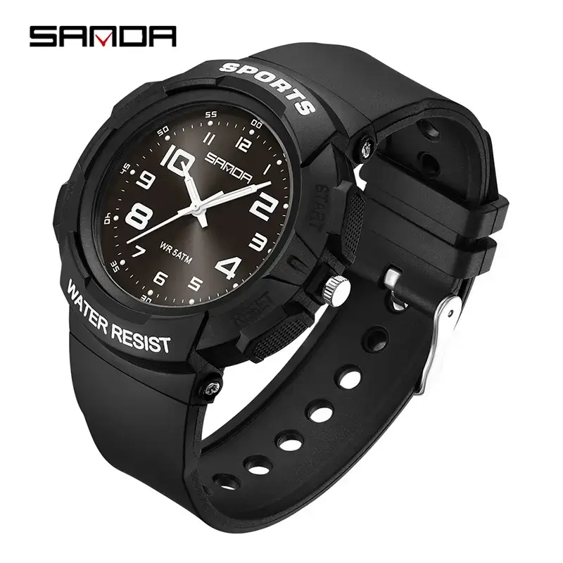 Sanda Men's Waterproof Large Dial Quartz Watch