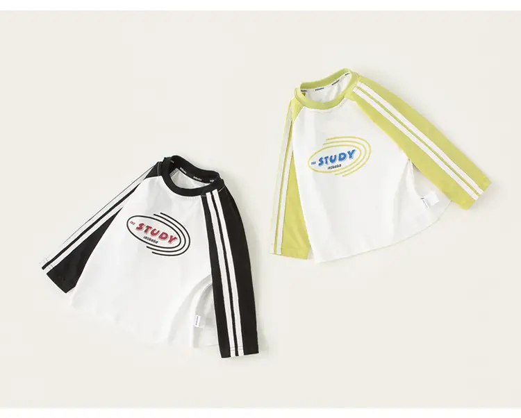 Yubao Boys Study Raglan T-Shirt White Yellow — feature 17