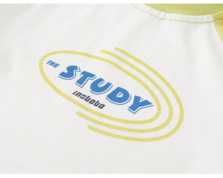 Yubao Boys Study Raglan T-Shirt White Yellow — feature 22