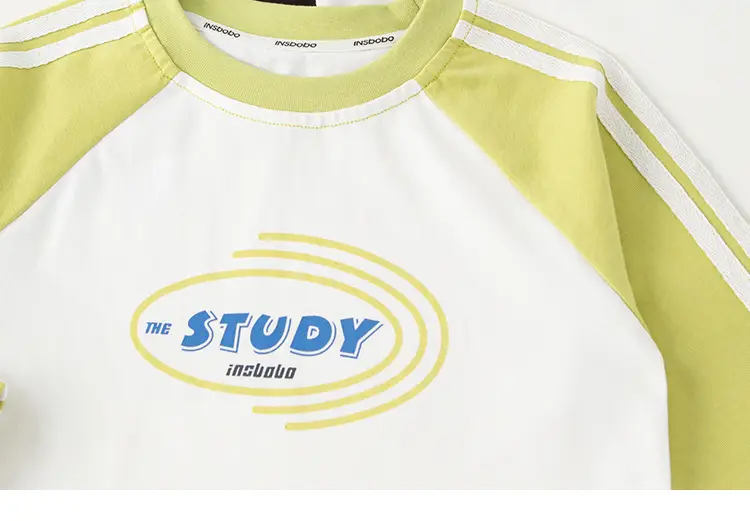 Yubao Boys Study Raglan T-Shirt White Yellow — feature 6