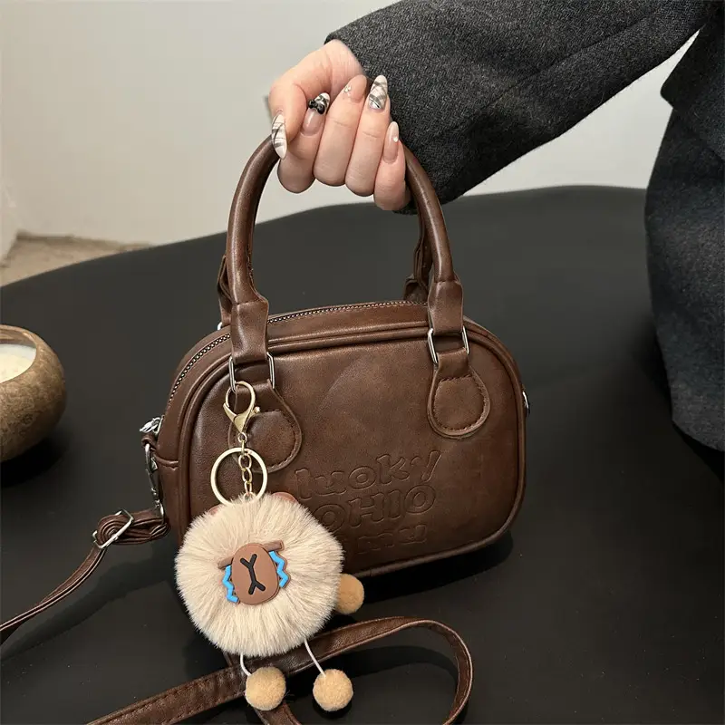 Retro Textured Brown Shoulder Crossbody Bag 2026 — feature 4