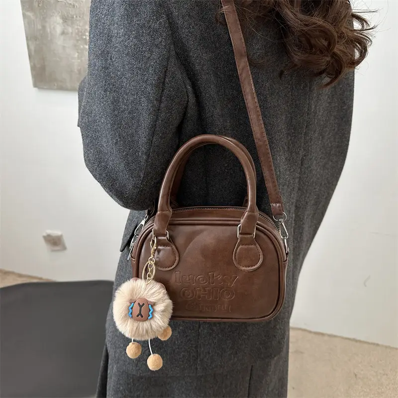 Retro Textured Brown Shoulder Crossbody Bag 2026 — feature 5