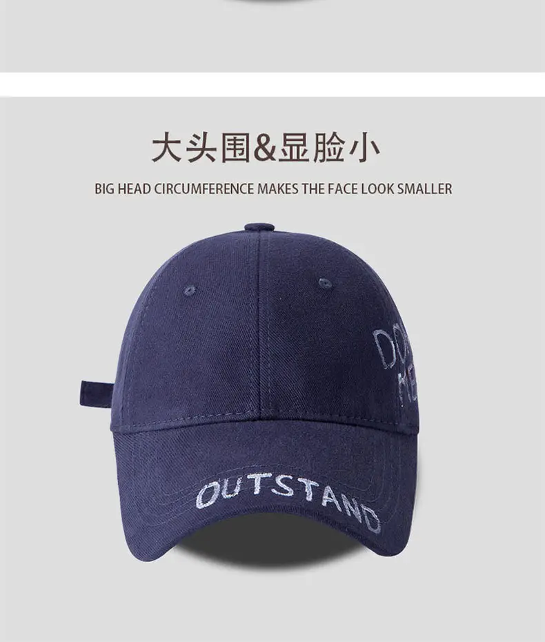 Unisex Korean Style Graphite Peaked Cap — feature 10