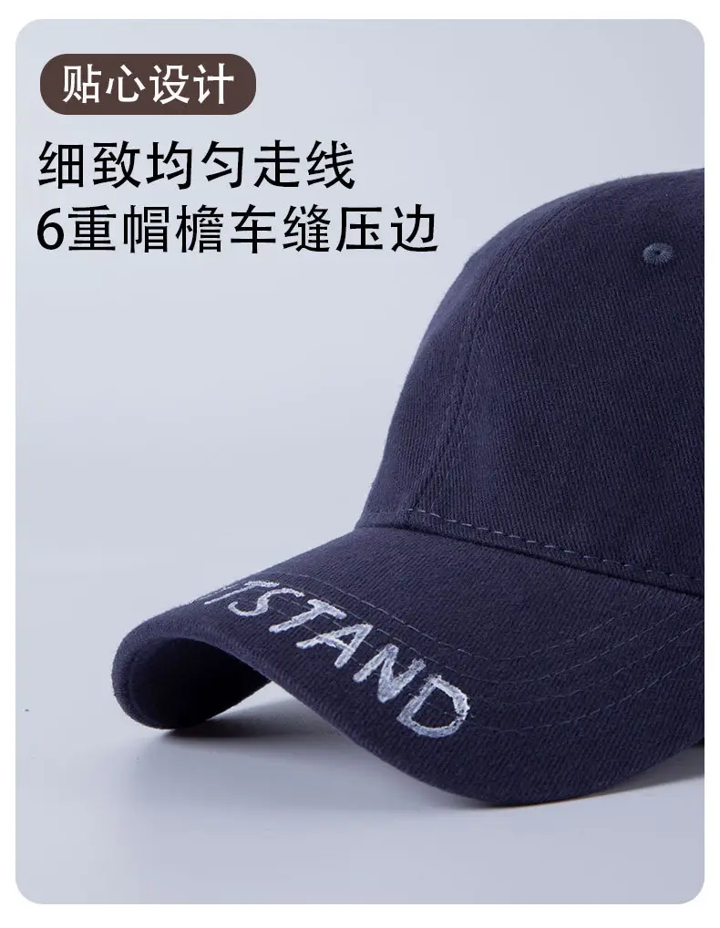 Unisex Korean Style Graphite Peaked Cap — feature 2