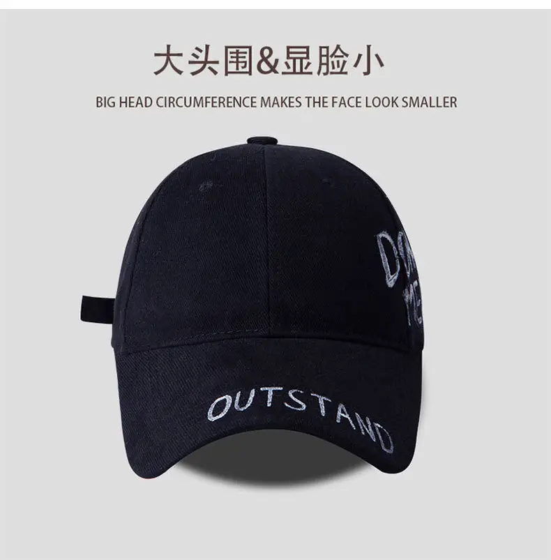 Unisex Korean Style Graphite Peaked Cap — feature 7