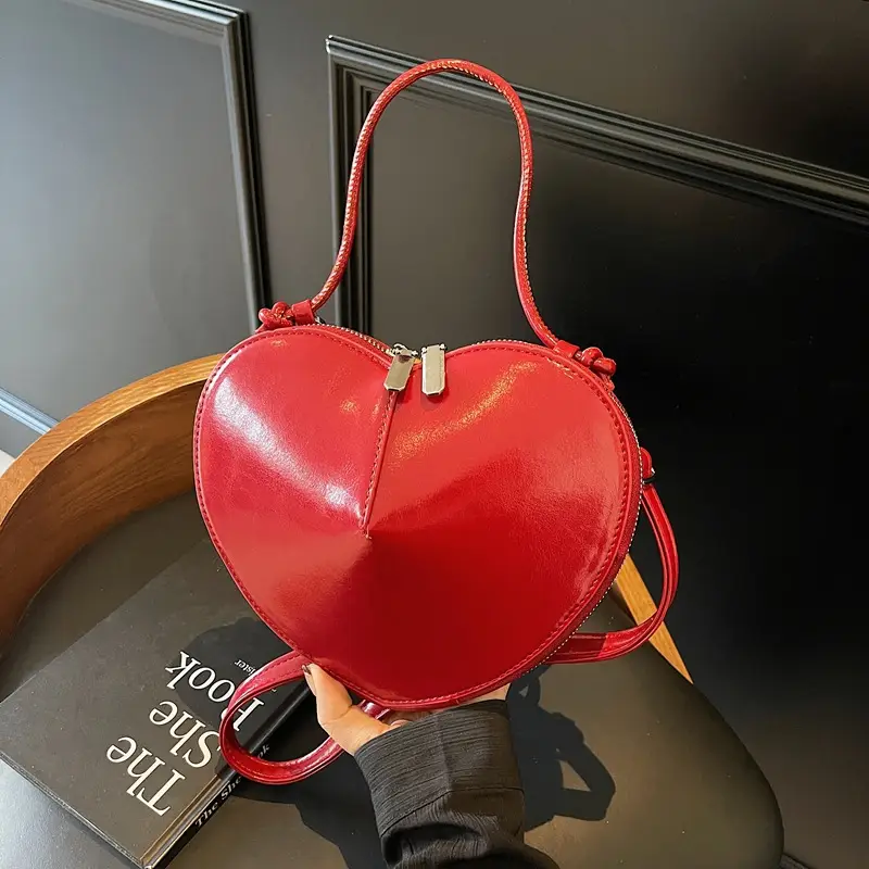 Heart Shaped Red Women's Crossbody Bag - Image 5