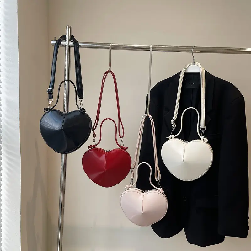 Heart Shaped Red Women's Crossbody Bag - Image 6