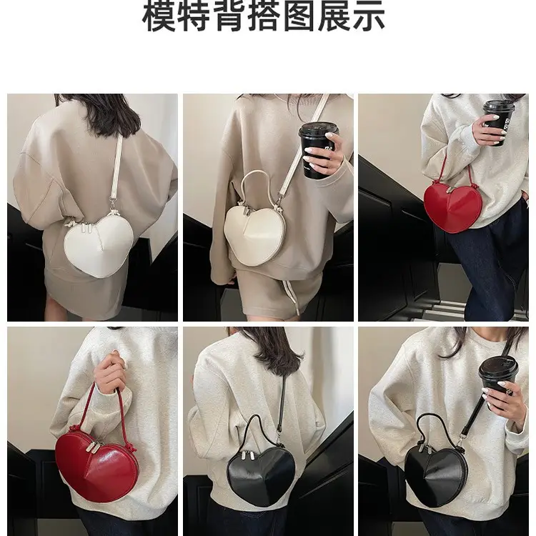 Heart Shaped Red Women's Crossbody Bag - Image 7