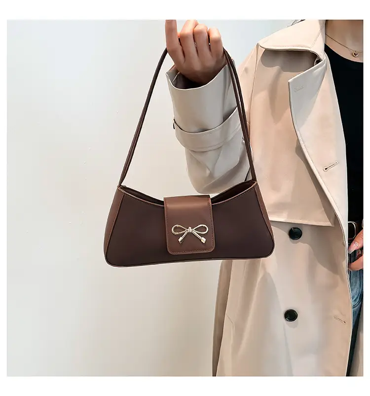 Women's Beige Square Bag with Bow Detail — feature 11