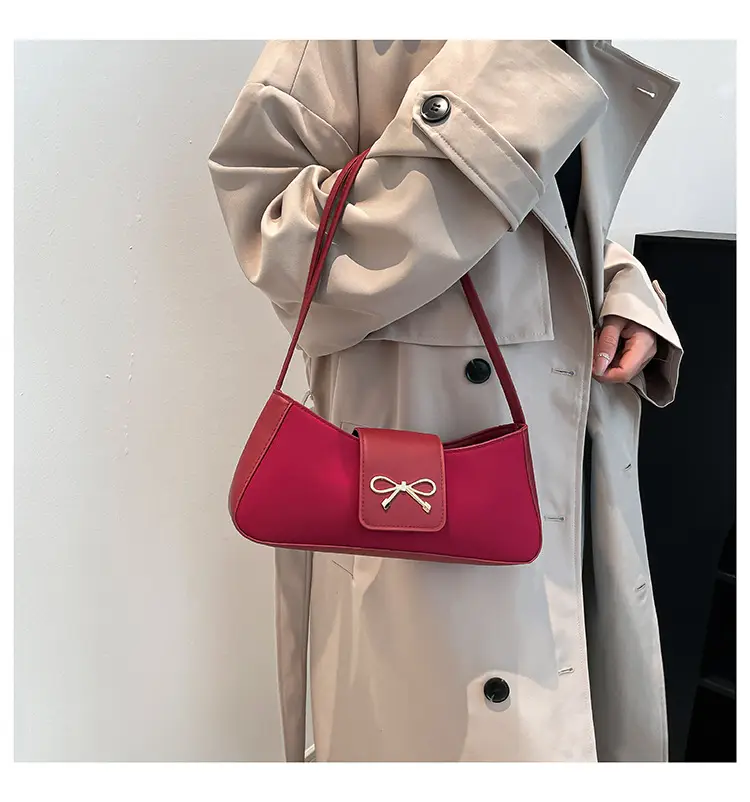 Women's Beige Square Bag with Bow Detail — feature 15