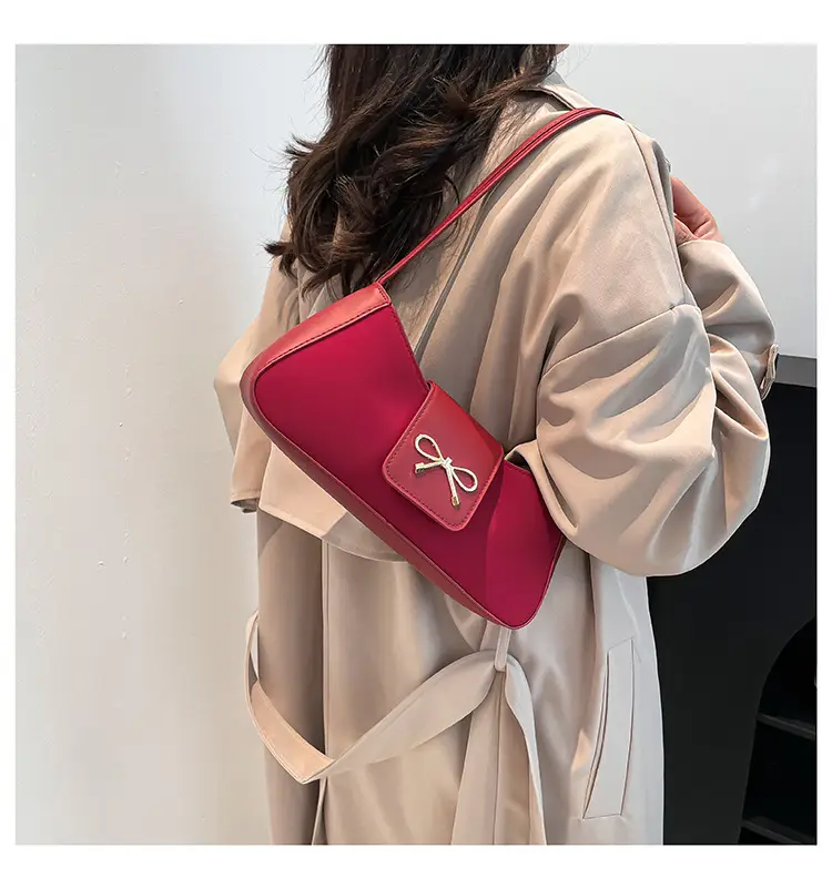 Women's Beige Square Bag with Bow Detail — feature 16