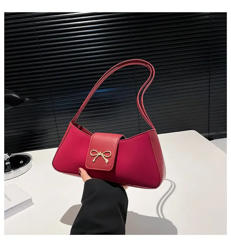 Women's Beige Square Bag with Bow Detail — feature 26