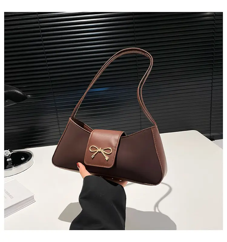 Women's Beige Square Bag with Bow Detail — feature 27