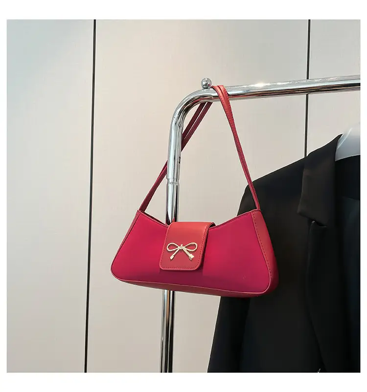 Women's Beige Square Bag with Bow Detail — feature 31