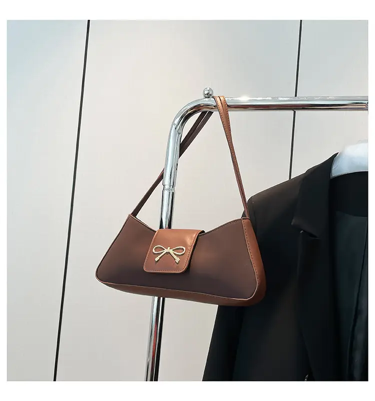 Women's Beige Square Bag with Bow Detail — feature 33