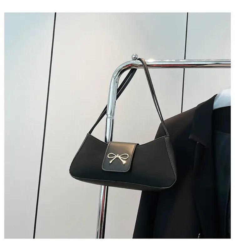 Women's Beige Square Bag with Bow Detail — feature 35
