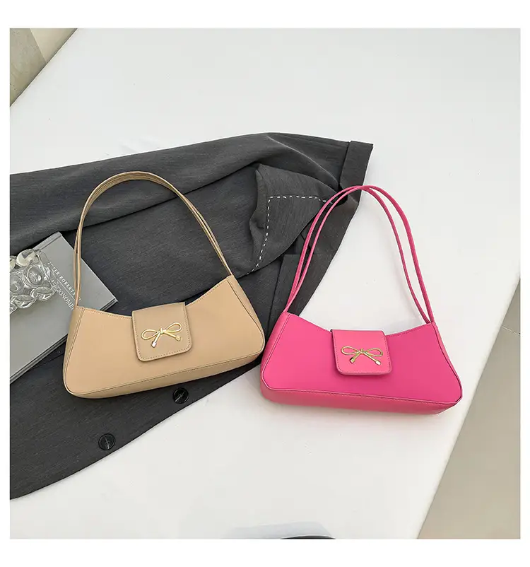Women's Beige Square Bag with Bow Detail — feature 36