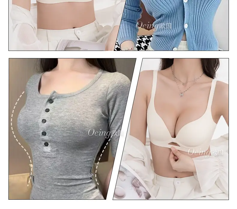 OEING Buy a Free Small Chest Gather to Show Large Upper Bracket Anti-sagging Parammary Adjustable Traceless Bra Cotton — feature 17