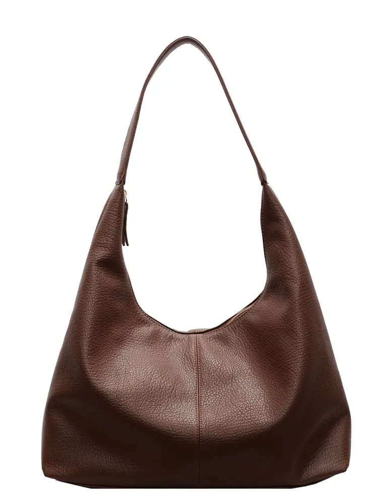 Black Leather Tote Bag for Women, Large Capacity, Casual Style - Image 10