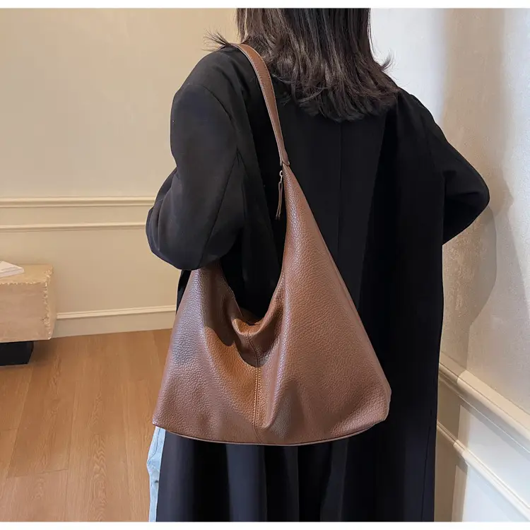 Black Leather Tote Bag for Women, Large Capacity, Casual Style — feature 10