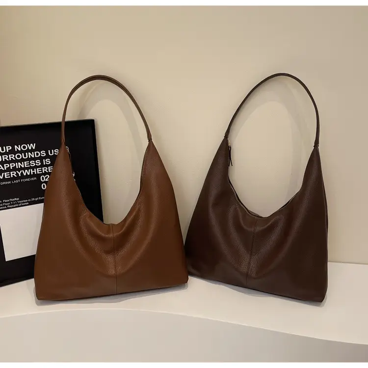 Black Leather Tote Bag for Women, Large Capacity, Casual Style — feature 29