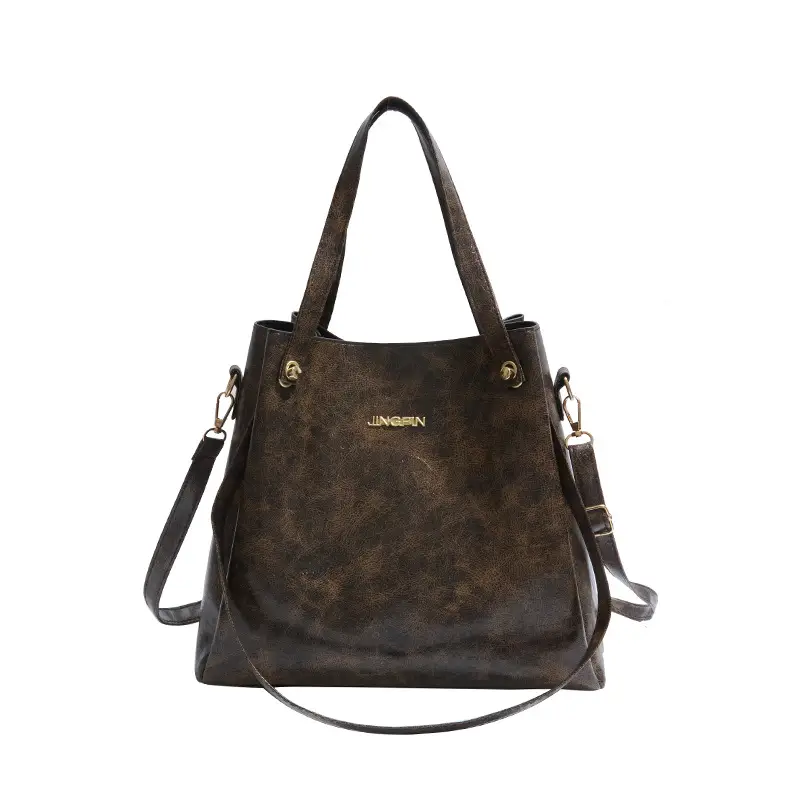 Retro Brown Women's Shoulder Bag with Long Strap