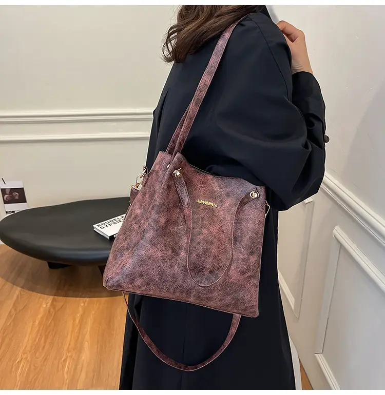 Retro Brown Women's Shoulder Bag with Long Strap — feature 15