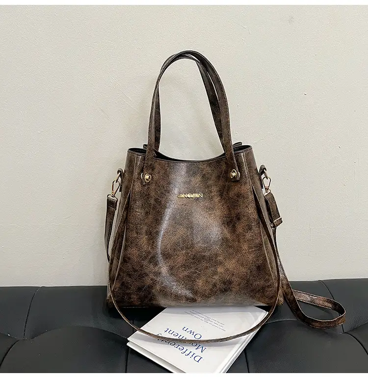 Retro Brown Women's Shoulder Bag with Long Strap — feature 20