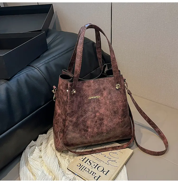 Retro Brown Women's Shoulder Bag with Long Strap — feature 22
