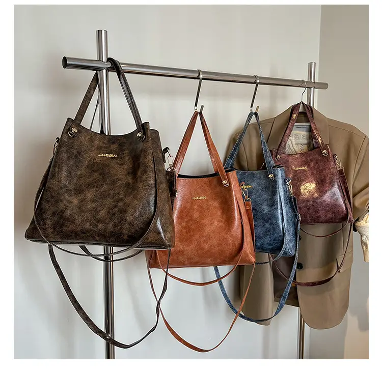 Retro Brown Women's Shoulder Bag with Long Strap — feature 24