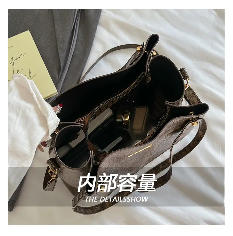 Retro Brown Women's Shoulder Bag with Long Strap — feature 4