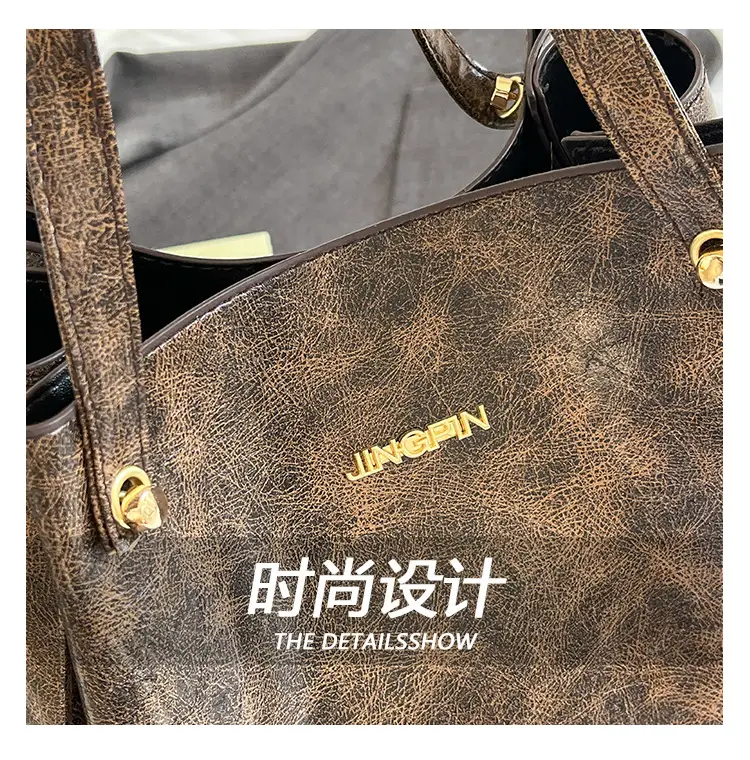 Retro Brown Women's Shoulder Bag with Long Strap — feature 5