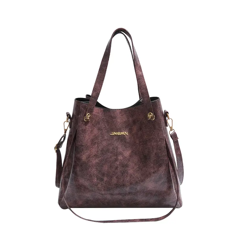 Retro Brown Women's Shoulder Bag with Long Strap