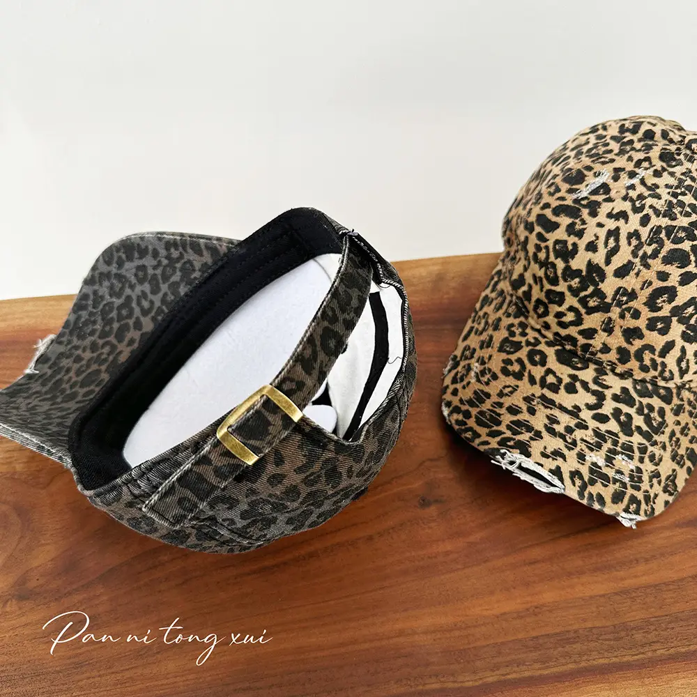 Leopard Print Women's Retro Sunshade Cap - Image 4