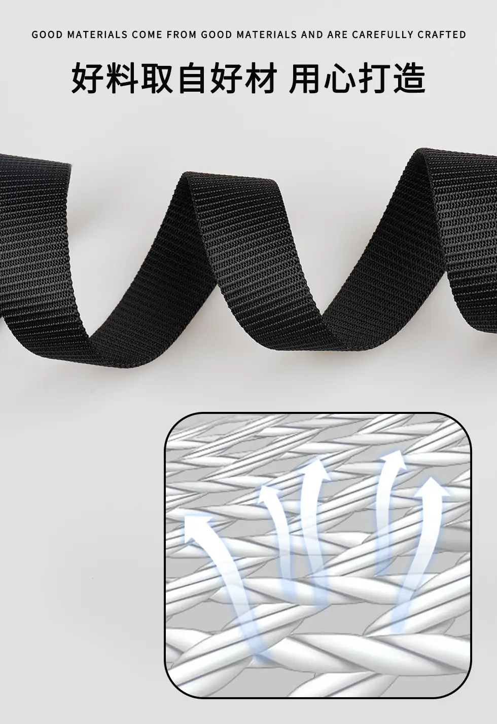 Black Cross-Border Tactical Belt Flip Buckle Nylon Braid — feature 10