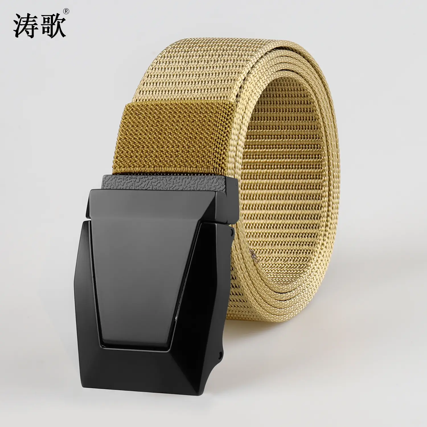 Black Cross-Border Tactical Belt Flip Buckle Nylon Braid - Image 2