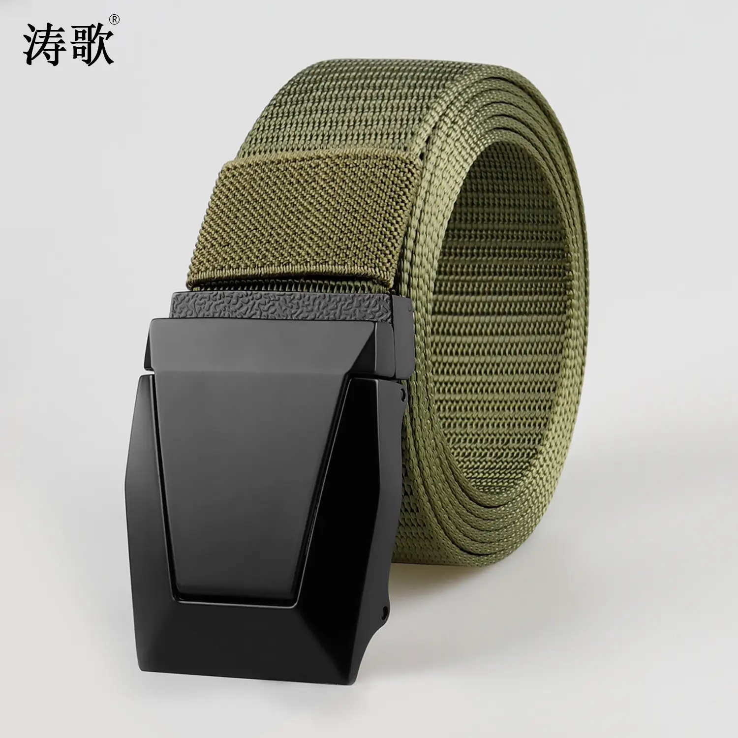 Black Cross-Border Tactical Belt Flip Buckle Nylon Braid - Image 3