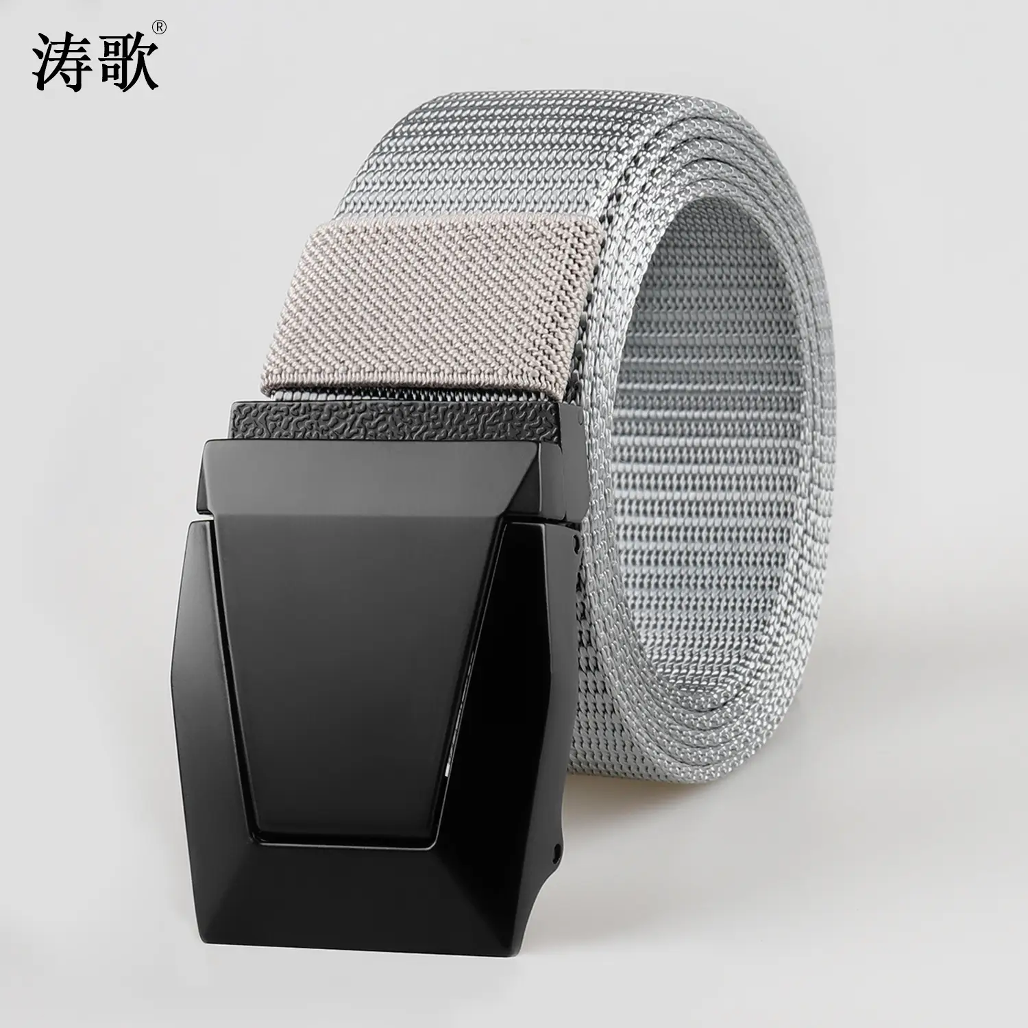 Black Cross-Border Tactical Belt Flip Buckle Nylon Braid - Image 4