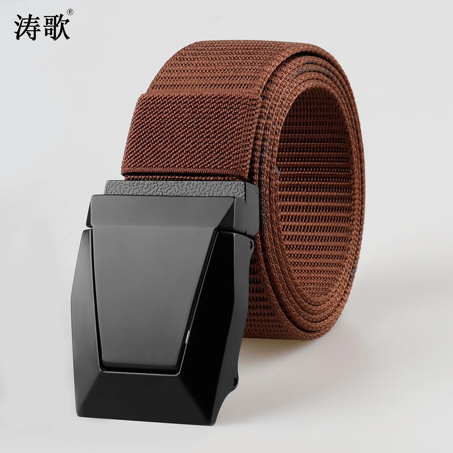 Black Cross-Border Tactical Belt Flip Buckle Nylon Braid - Image 5