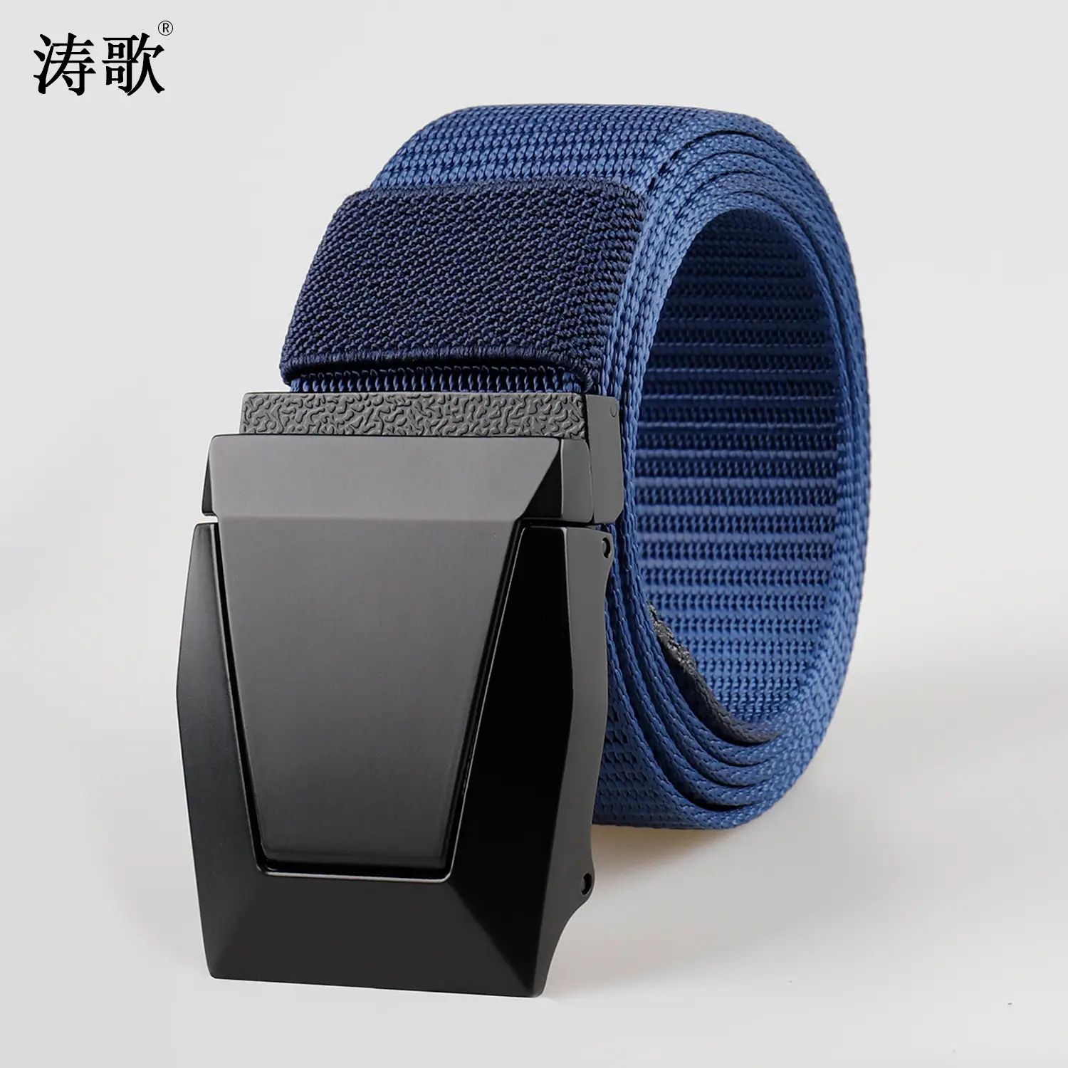 Black Cross-Border Tactical Belt Flip Buckle Nylon Braid - Image 6
